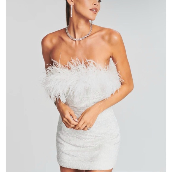 Retrofete feather sequin mini dress NEW - Picture 3 of 7